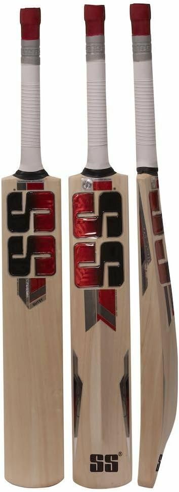 SS Gutsy Kashmir Willow Cricket Bat - Huge Sweet Spot, Perfect Balance, Chevron Grip & Carry Bag
