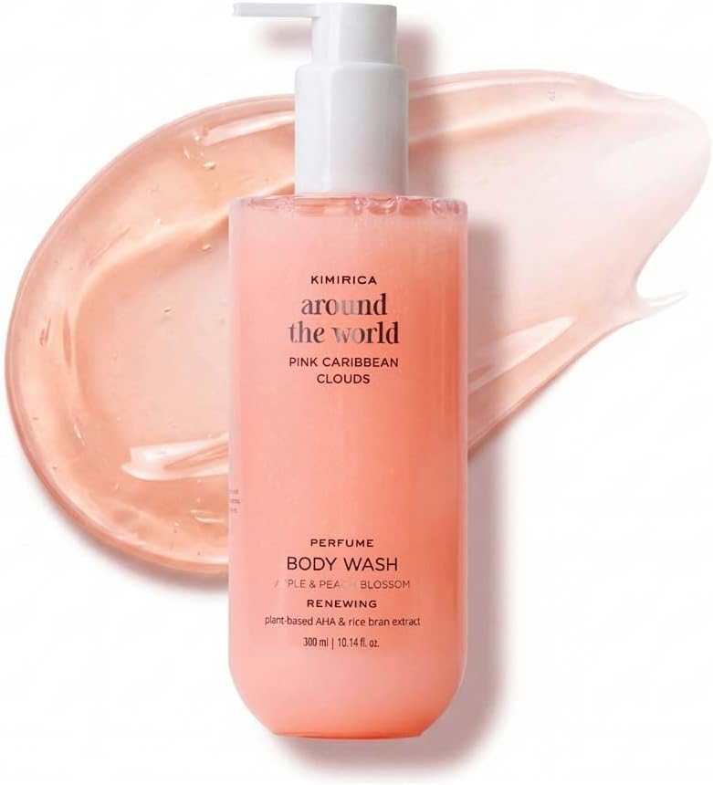 Kimirica Around The World Pink Caribbean Clouds Sulphate Free Shower Gel with the goodness of Red Apple & Calabrian Bergamot | 100% Vegan, Silicone Free Bodywash for all-skin types