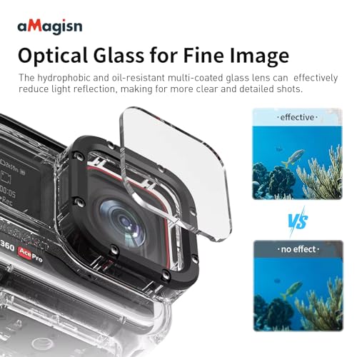 Image of Dive Protective Case for Insta360 AcePro /AcePro 2 Camera Underwater Waterproof Protective Accessories (Waterproof Dive Case for AcePro Camera)