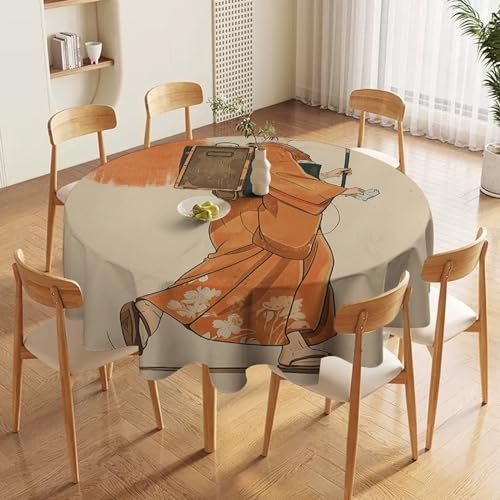Nappe imperméable ronde lavable pour protéger la table des taches de graisse - 4