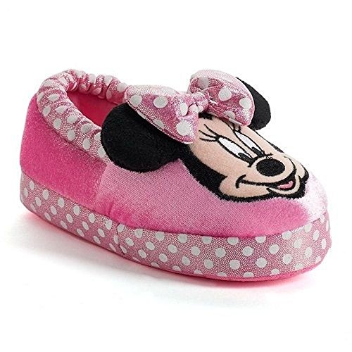 Minnie Disney Girl's Mouse Slippers (11-12 M US Little Kid, Light Pink)