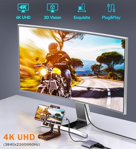 Image of USB C to Dual HDMI Adapter 4K@60hz, Type C to HDMI Splitter for 2 Monitors, USB C Hub Extend Display for MacBook Air /Pro, More Laptops with Thunderbolt 3 /4 Ports