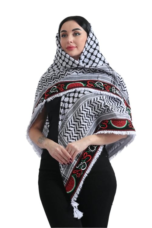 Hanzala Embroidered Palestinian Keffiyeh – Traditional Symbol of Cultural Identity and Resistance