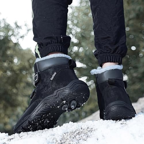 IWIHMIV Boys Girls Hiking Boots Outdoor Warm Non Slip Sneakers Casual Comfortable Winter Cotton Shoes for Kids4