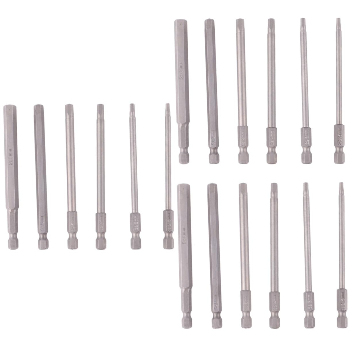 SHINEOFI 3 Set Punta Esagonale Cacciavite Spogliato Estrattore A Vite Magnetico Estrattore Di Bulloni Rotti Argento 6 Pezzi * 3