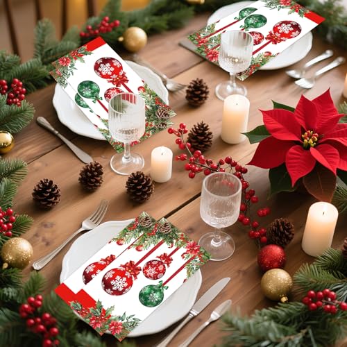 Christmas Paper Napkins,3 Ply Christmas Napkins Disposable Red White Green Dinner napkins Xmas Table Decorative,Guest Hand Towel for Bathroom Home Kitchen christmas Holiday(80 Pcs) – Image 6