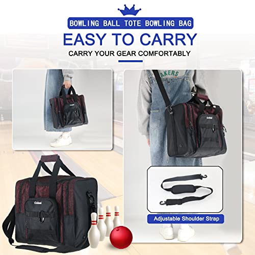 Goloni | Bowling Ball Bag For Singer Ball With Padded Ball Holder, 2 Pockets Fit Bowling Shoes Up To Mens Size 14 And Accessories #TOP5