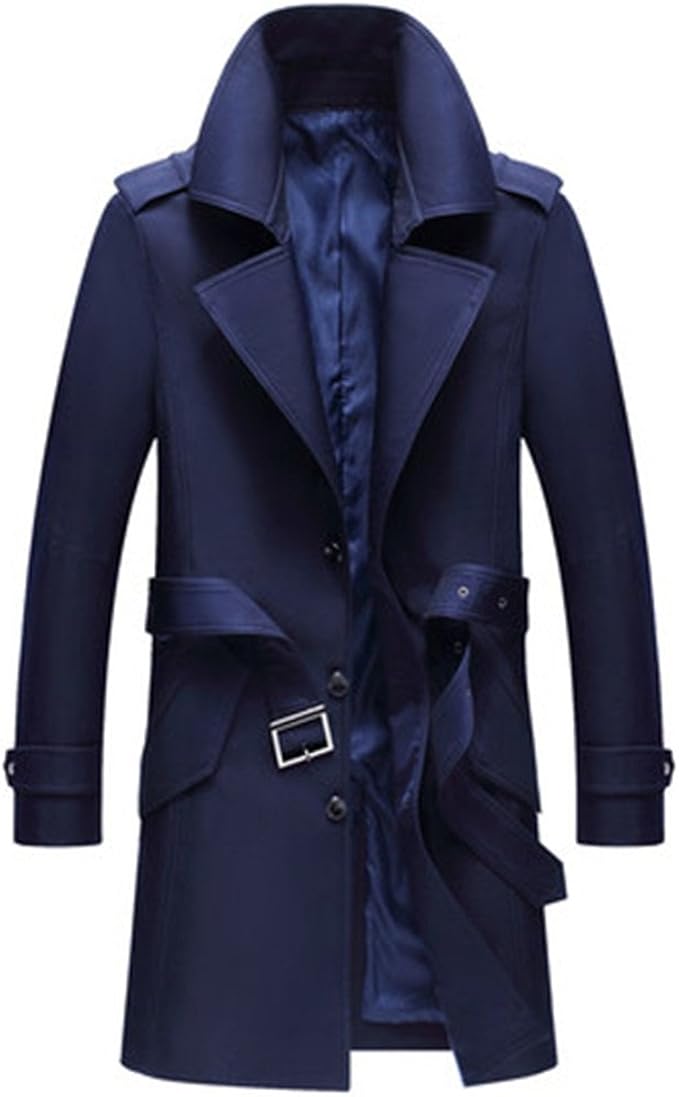 Amazon ロングコート メンズ トレンチコート メンズ コート メンズ 黒 ネイビーカーキシングル ビジネス ダブル 通勤 春 秋 ロング丈 ビジネス アウター トップス スプリングコート オケージョン ネイビー L コート ジャケット 通販