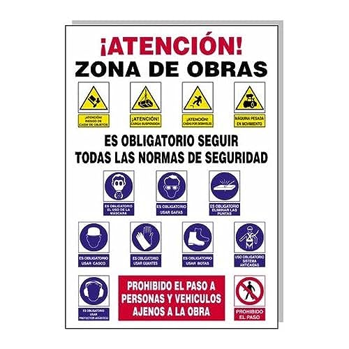 WOLFPACK LINEA PROFESIONAL - Cartel Combinado Normas Obra 100x70 cm.