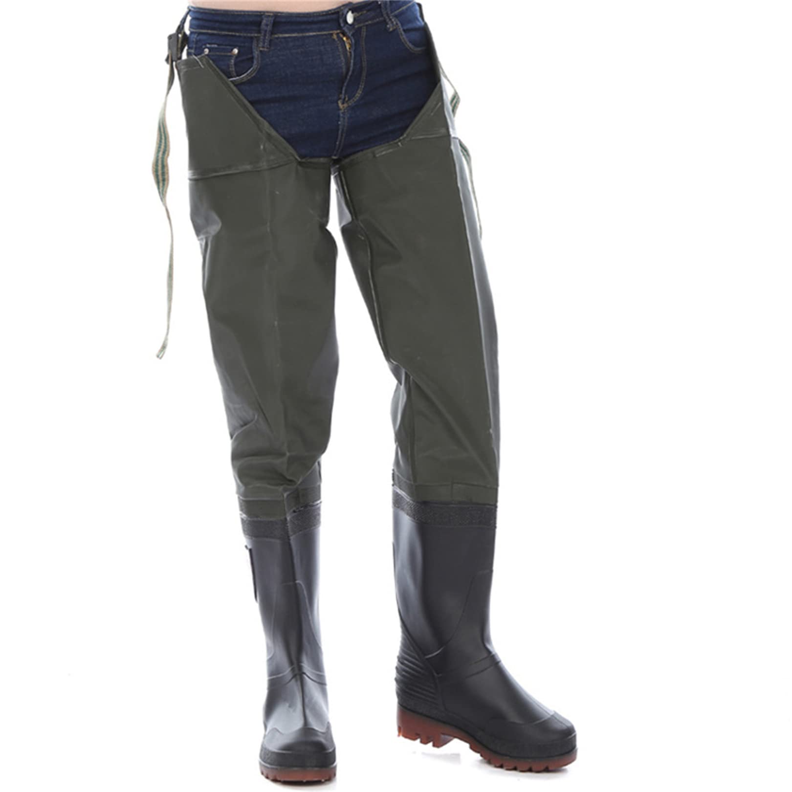 Pantalones De Pesca Impermeables De Punto para Hombre, Zapatos De Agua hasta La Rodilla, Pantalones De Pierna De PVC, Botas De Pesca Antideslizantes para Exteriores, Botas De Pesca