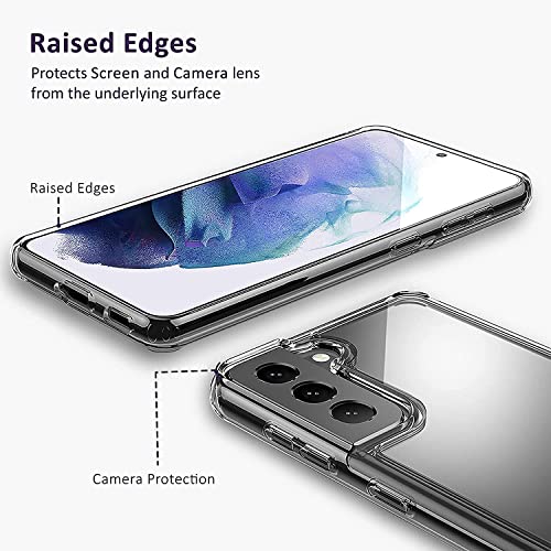 Image of Dashmesh Shopping Back Cover for Samsung Galaxy S21 5G (Soft & Shockproof Back Case with inbuilt Cushioned Edges), Transparent