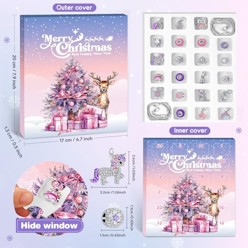 Miniatura 6 de Hymarvo Calendario Adviento Kinder Niñas 2024, Calendario De Adviento Joyas Kit Para Hacer Pulseras Manualidades Regalos Niña, Diy Pulsera Collar Calendario Adviento Niños Regalo 6 7 8 9 10 11 12 Años