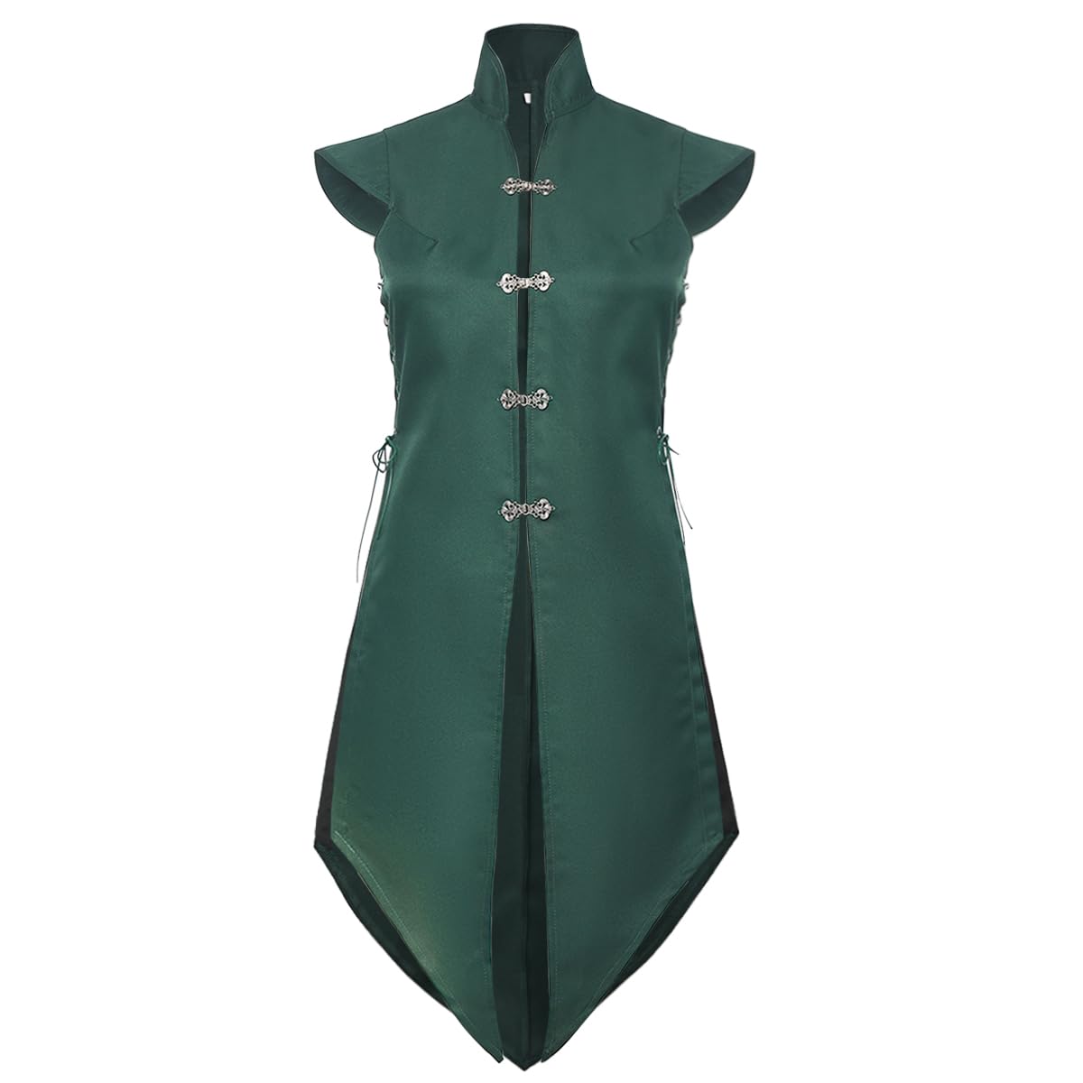Gilet medievale rinascimentale da donna, stile vichingo, senza maniche, giacca lunga vintage