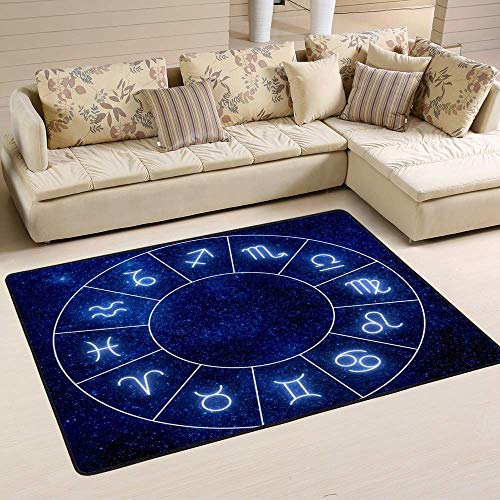Tapis du zodiaque brillant Ruchen grand format en velours corail premium