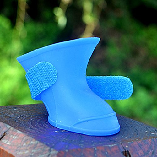 Qweqwe 4 Pcs Waterproof Dog Boots Shoes Puppy Non-Slip Rain Pet For Day Middle And Small Dogs, Large Dogs ，Pet Boots，Purple,S Size: 4.3Cm3.3Cm, Recommended Weight: 0-2Kg #TOP2