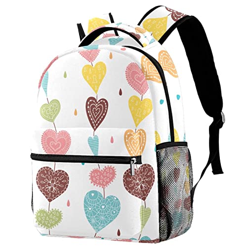 Sac à bandoulière motif coeur coloré contre le mal de dos des adolescents