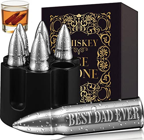 Fathers Day Dad Gifts - Gifts For Dad - Birthday Gifts For Dad, Ideas From Daughter, Son, Kids, Fathers Day Prensent - Best Dad Ever Whiskey Stones #TOP30