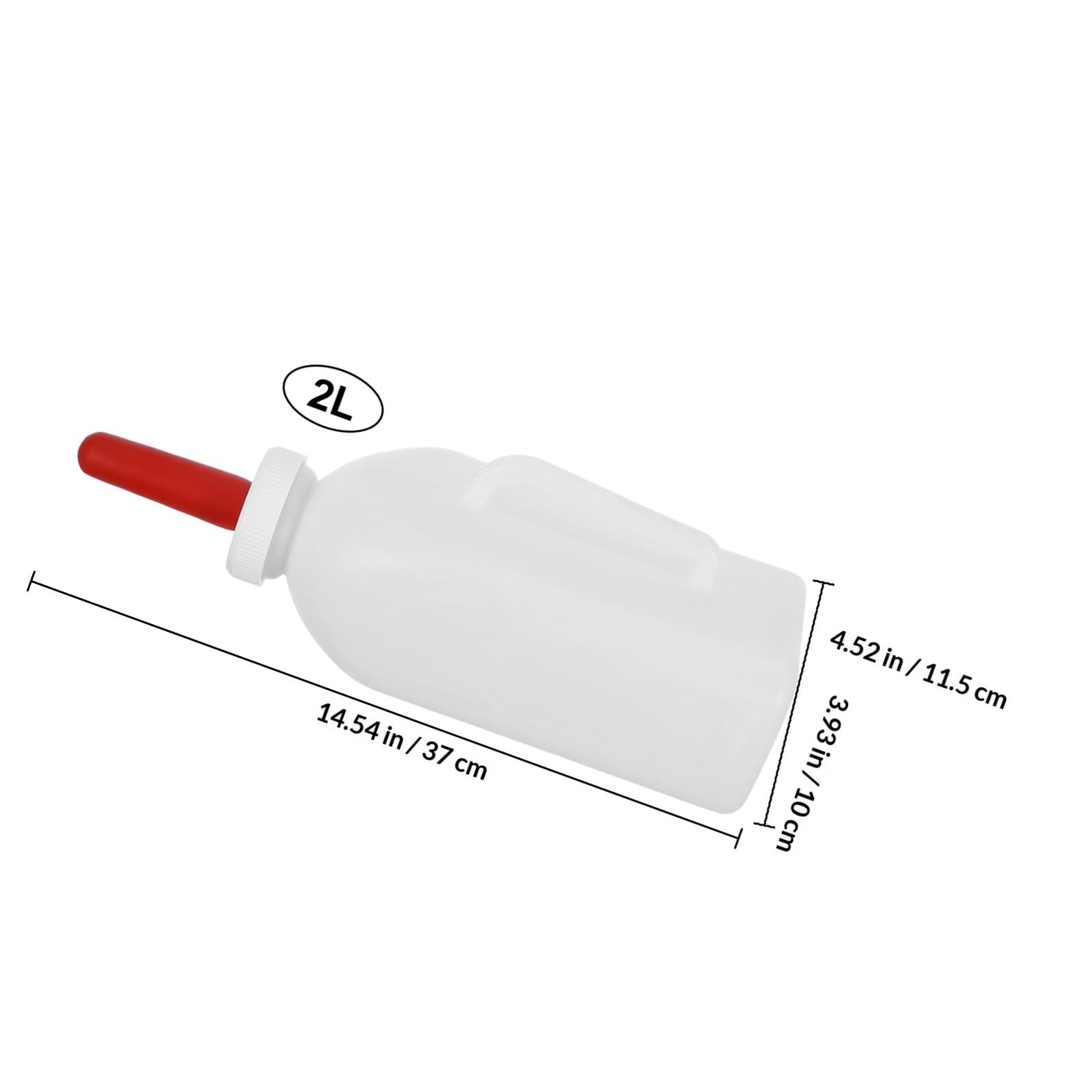 Ciieeo Biberons pour Veaux et Agneaux 2l à Long Col, Alimentation D’élevage en Ferme, Bouteille Légère et Portable en Plastique Solide, Tétine Adaptée pour Nutrition Précise et Survie