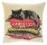 Format: ca. 45 x 45 cm GH Gobelin Kissen Perser Katze