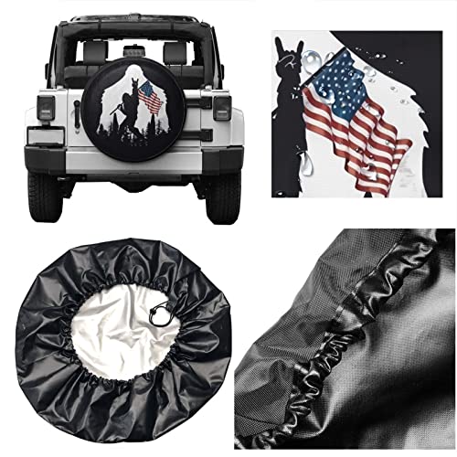 Image of Siski American Flag Camping Spare Tire Cover Wheel Protectors Weatherproof Universal for Trailer Rv SUV Truck Camper Travel(17 inch fits for tire Diameter 80-83cm /31.5-32.7in)