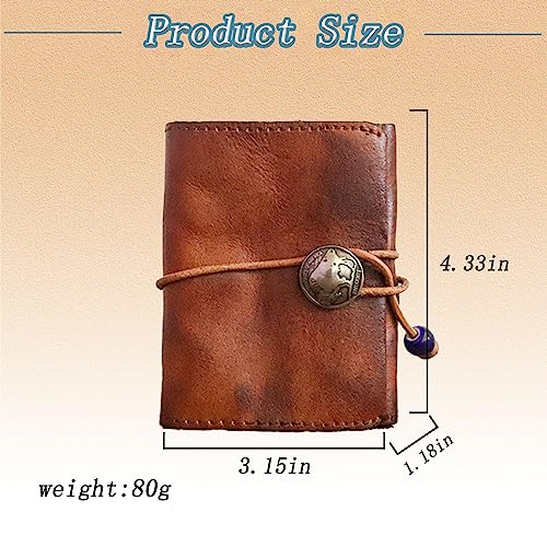 1PCS Leather Change Purse Drawstring Coin Purse Leather Coin Purse for Women Triple Compartment Leather Coin Purse (Brown)2