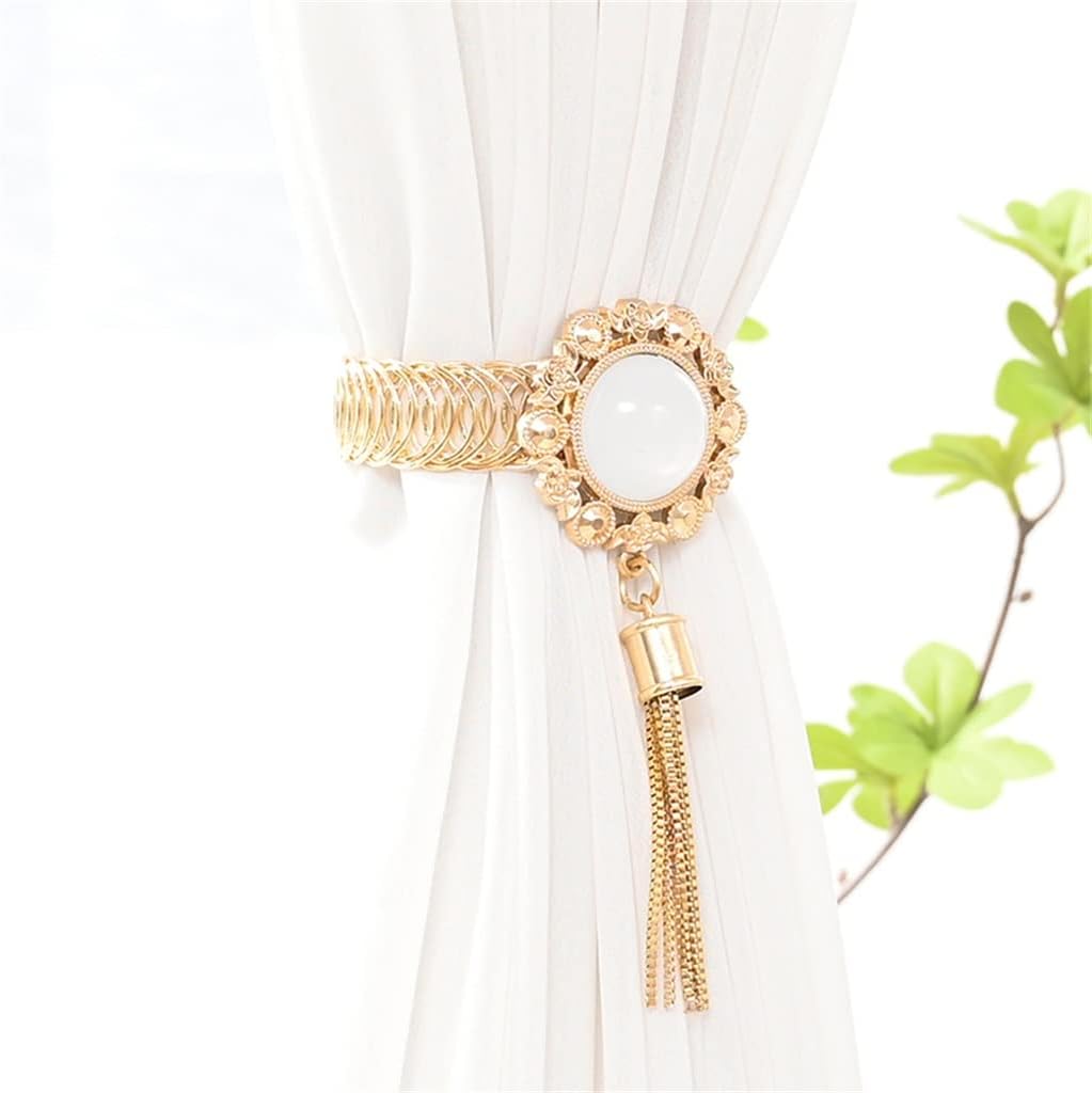 FMURY Convenient Curtain Strap Curtain Clip Free Punch Curtain Buckle Curtain Tie Metal Buckle Elastic Curtain Clip(D)