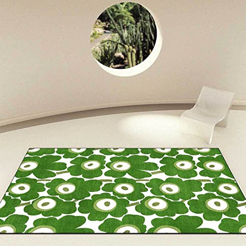 Alfombra con Estampado de Flores de Dibujos Animados, Alfombra Colorida para decoración del Hogar, Alfombrilla Antideslizante para Mesa de Café para Sala de Estar 45x75cm Cover