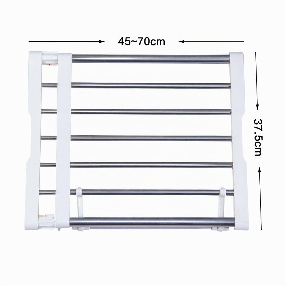BAOYOUNI Teleskop-Garderobensystem Regal Kleiderschrank Schrank Edelstahl-Stange Teleskopregal Kleiderbügel Organizer DIY Separator Kleideraufbewahrungssysteme Verstellbare Länge 45-70cm