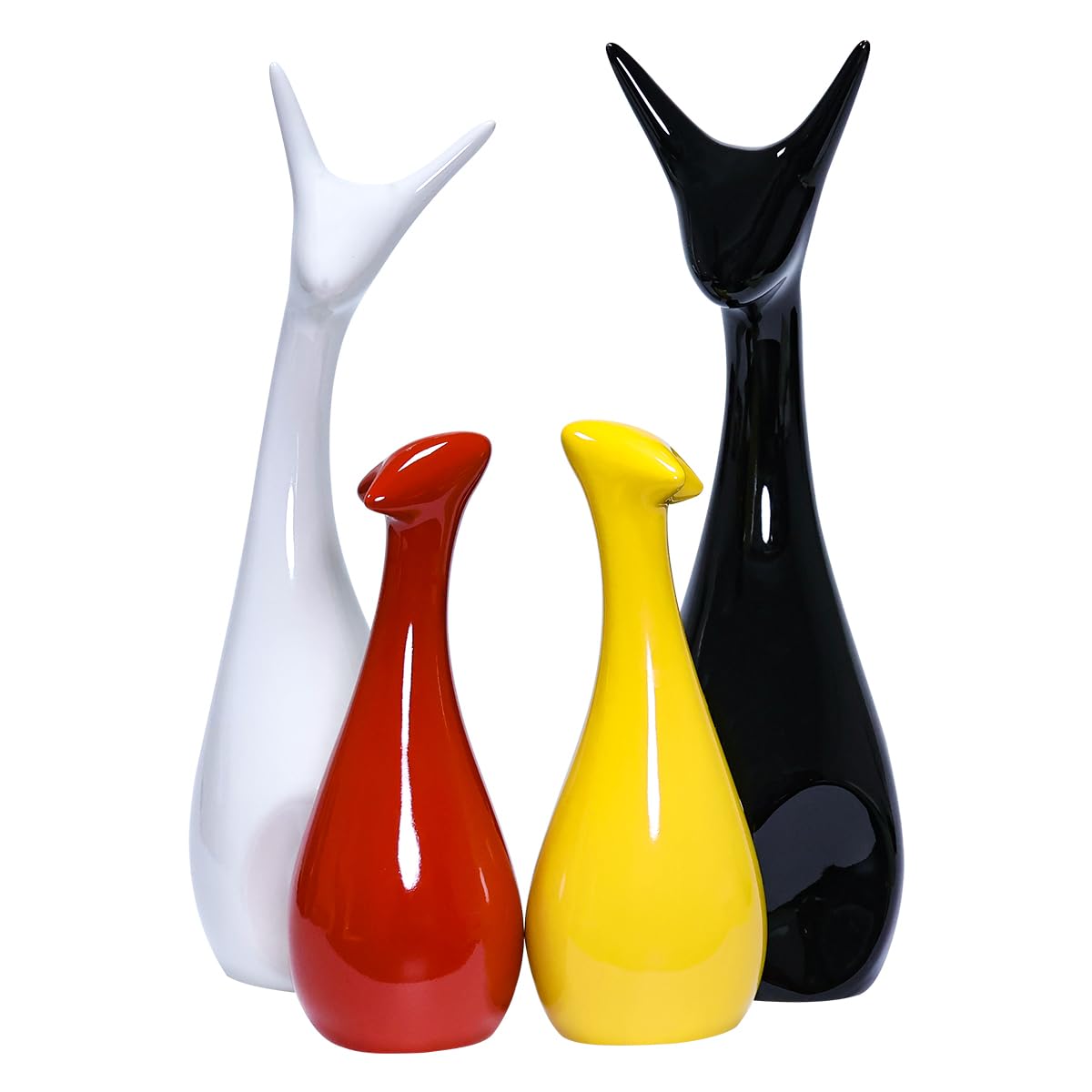 Artisanat cadeau de Noël en céramique blanche famille cerf bibelot maison moderne scandinave