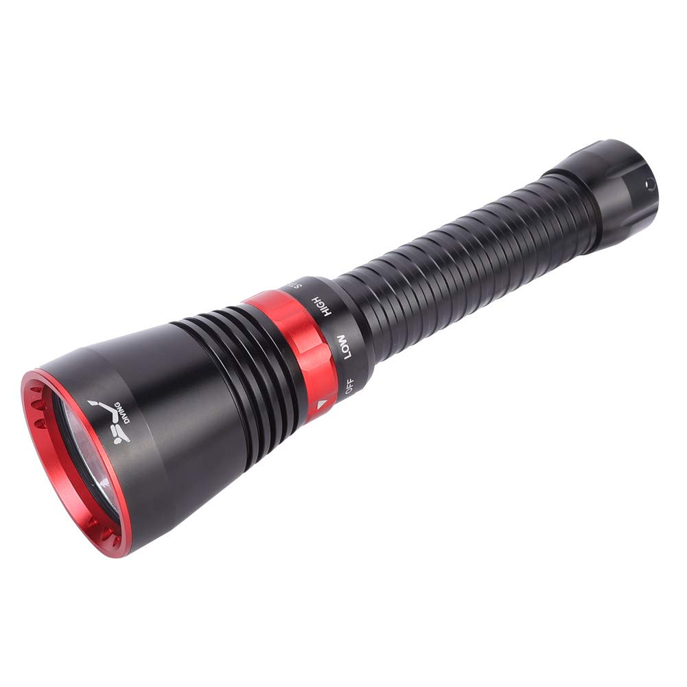 LED Dive Flashlight, Brightness, IP68 Diving Depth 80m with Cool White Light, XHP70.2 LED Torch, for Camping, Climbing, Underwater (H70)