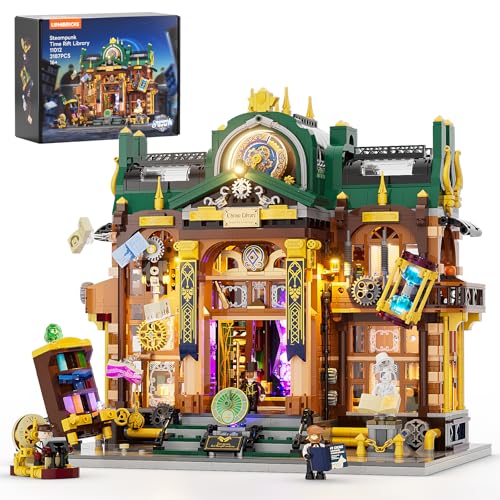 Lumibricks Steampunk Time-Rift Library Lighting Building-Bricks Set, 3187 Pcs Modular Building from...