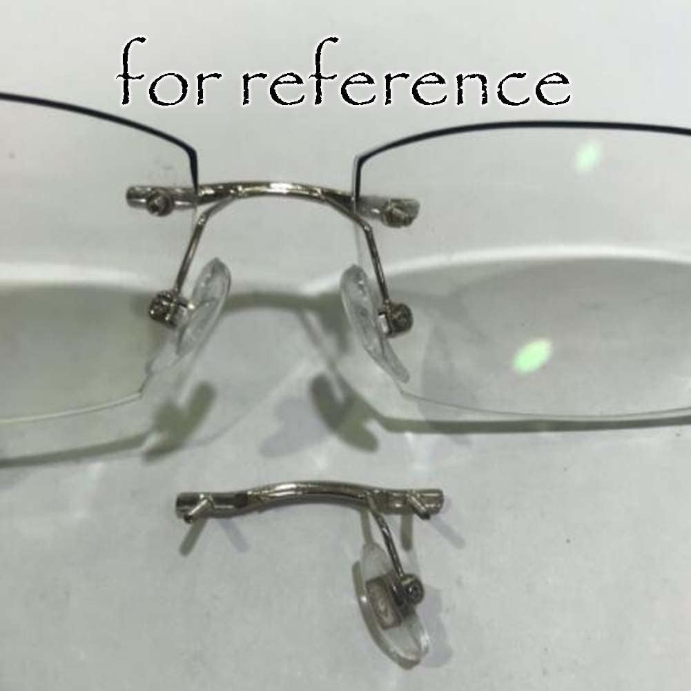MAYABI Almohadillas Nariz,Almohadillas Puente Nariz,almoh 1 Pieza de Repuesto de Metal for Puente Nasal, Gafas sin Montura, Puente Nasal, Plateado