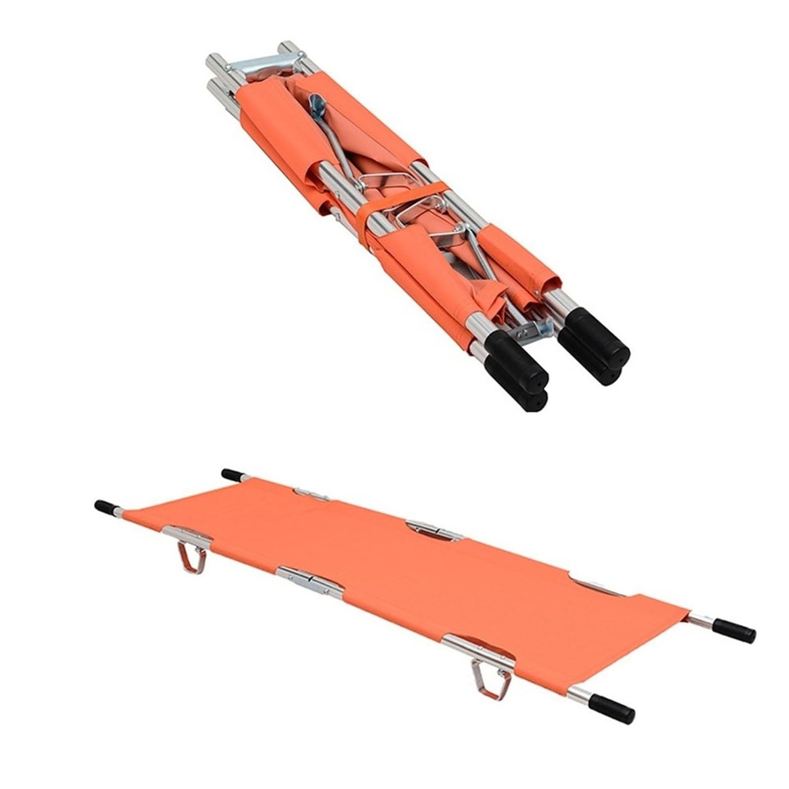 SGKOMN Folding Stretcher, Medical Stretcher, Emergency Litter Stretcher Aluminum Alloy Portable Stretcher, First Aid Rescue Ambulance Stretcher, for Hospital Clinic Home Mobile Injured, Orange