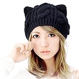 Springwell Women's Hat Cat Ear Crochet Braided Knit Caps