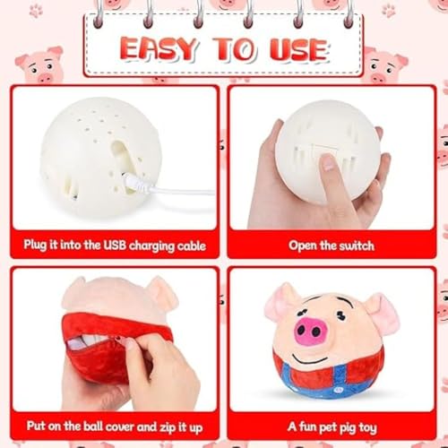 Image of Dancing Piggy Ball - Singing & Wiggling Plush Toy for Babies | Soft Machine-Washable Interactive Electronic Piglet with Music & Motion | Light-Up Musical Toy for 6M+ Toddlers & Kids |