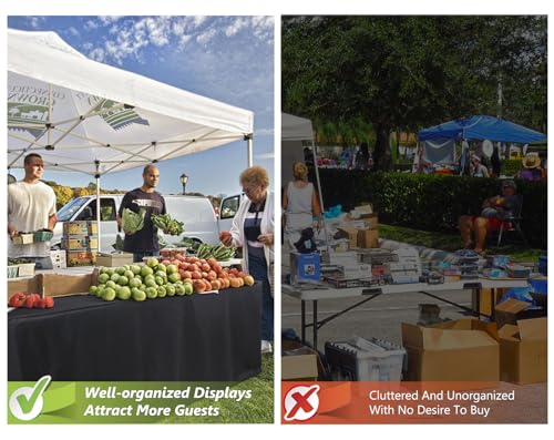 ABCCANOPY 6 FT Rectangle Tablecloth Table Cover for Rectangular Tables Washable Polyester Banquet Buffet Parties Holiday Dinner Wedding Meeting Black - Image 6