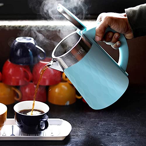Image of Warmex Home Appliances Warmex Boil & Serve 09 1500 Watts Double Wall Inner Body Stainless Steel Electric Kettle 1.8 L (Blue)