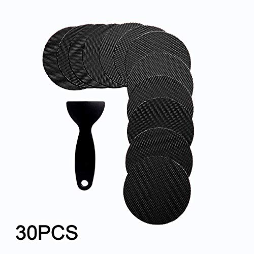 Kyerivs 30 PCS Bathtub Non Slip Stickers, Non Slip Shower Strips Shower Floor Non Slip Stickers Safety Shower treads for Adults Kids, Add Traction to Tubs, Floors, Steps, Stairs with Scraper(Black)
