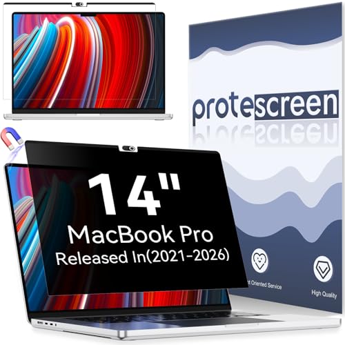 Magnetic Privacy Screen Protector Compatible with MacBook Pro 14 Inch (2021-2026 M1 M2 M3 M4 M5) Removable Anti Spy Blue Light Glare Shield Laptop Privacy Filter for Mac Pro 14.2in