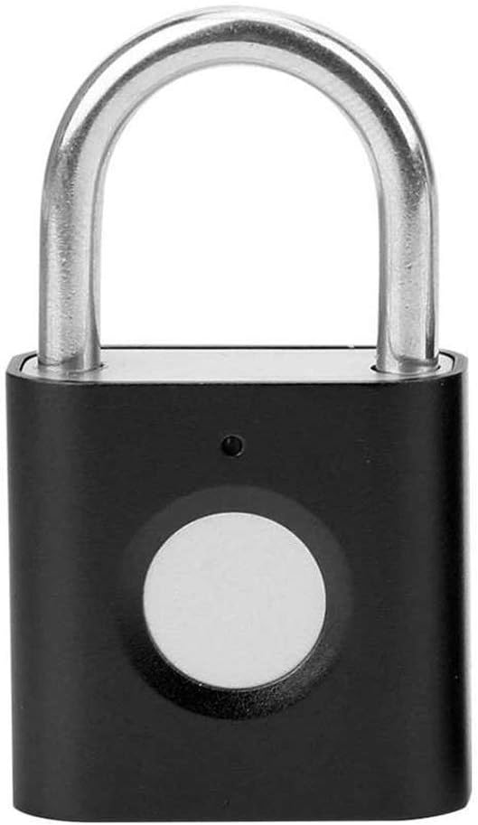 Electronic Door Lock smart Mini Smart Fingerprint Padlock Rechargeable Security Lock for Backpack Luggage Cabinet(White-Fruit peach5)
