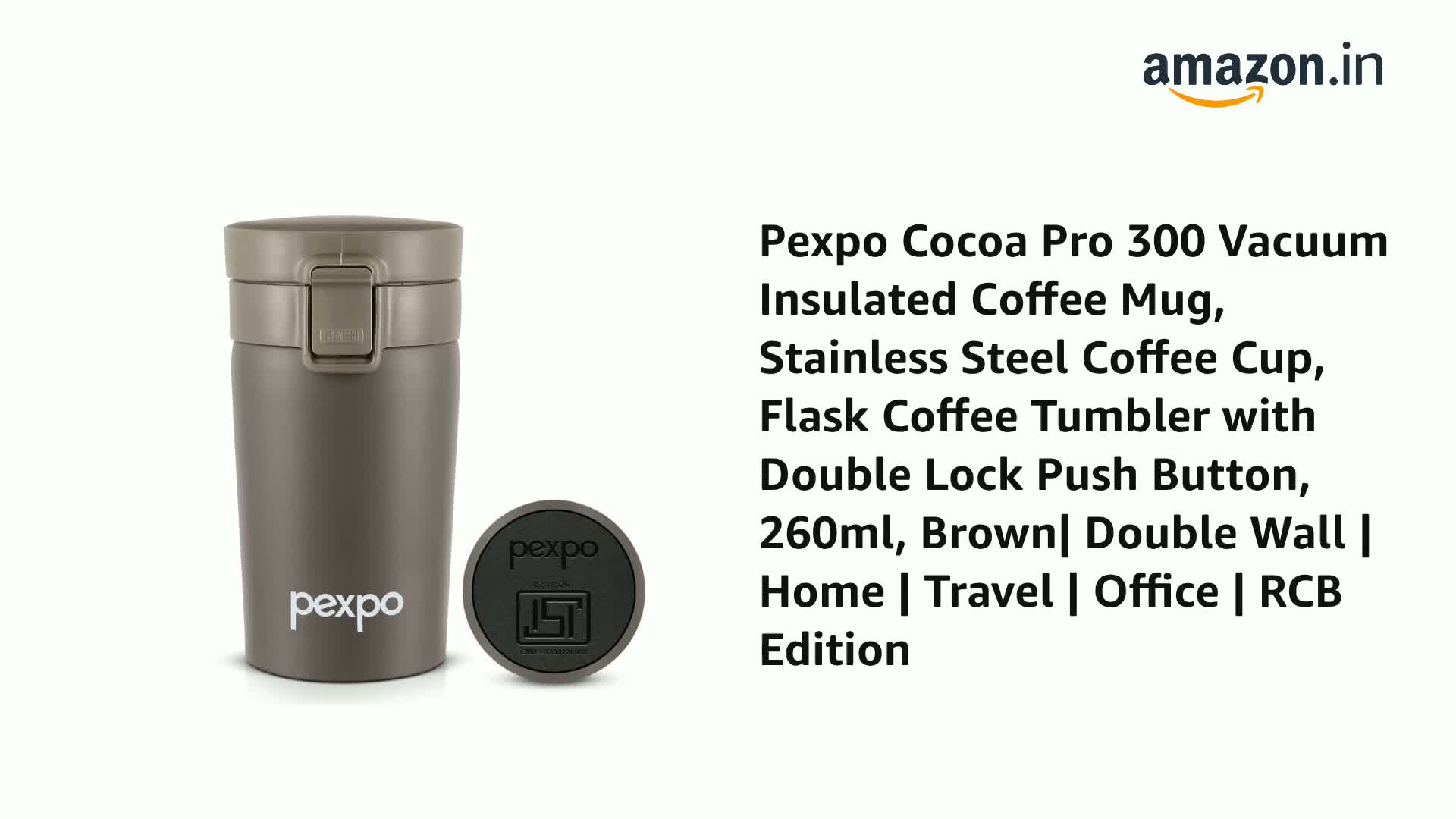 ボッコム BOCCOM デグモ ＃ホネ Go24 pexpo Thermos Flask Vacuum Insulated Travel Coffee Mug, 260ml