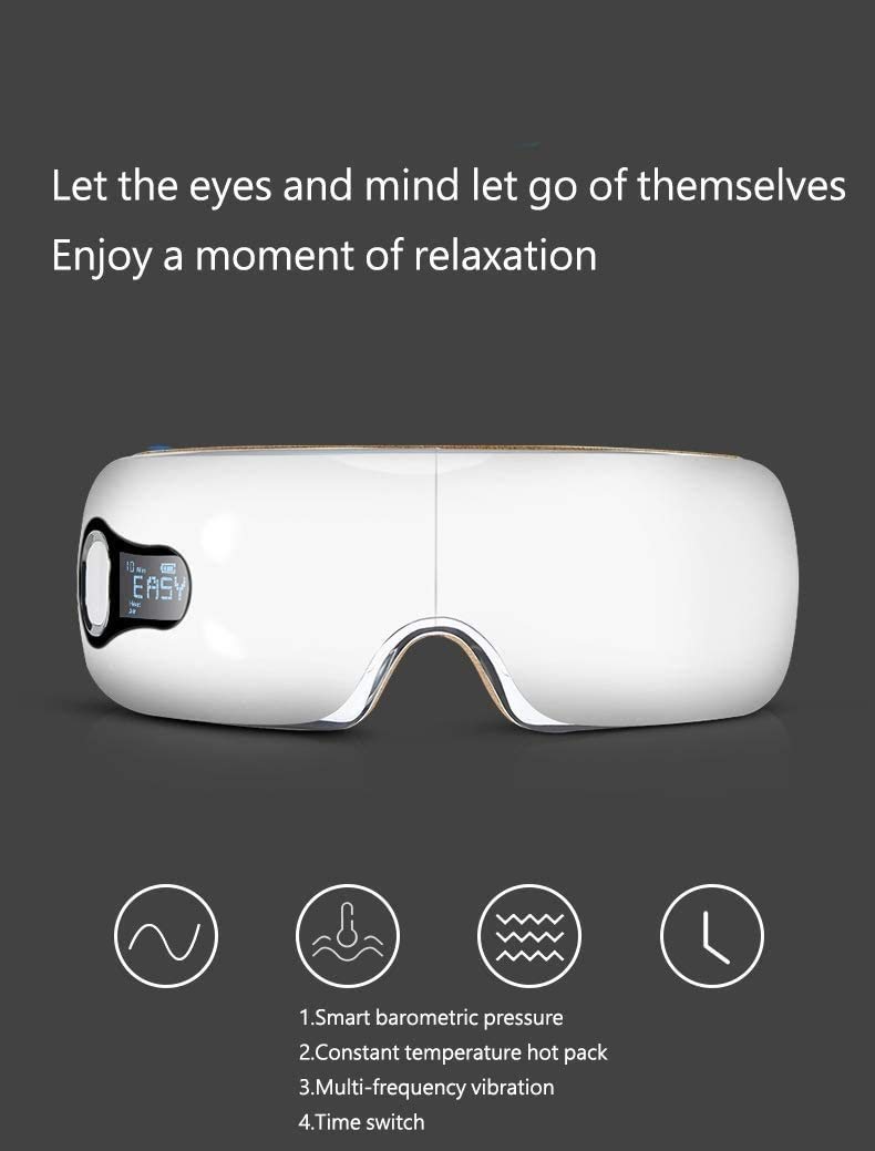 Massager-Eye Massager-Electric Eye Massager con Calor, vibración, presión de Aire 5 Modos de Trabajo para aliviar cepa de Ojo Ojo de Ojos Secos Dolores de Cabeza Círculos Oscuros Bolsos de Ojos