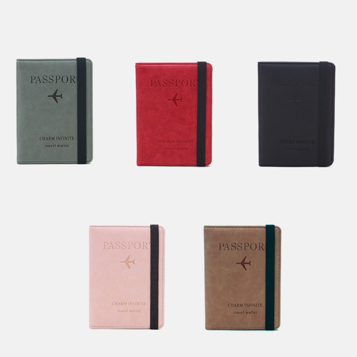 Cartera para pasaporte RFID de poliuretano para mujer, delgada