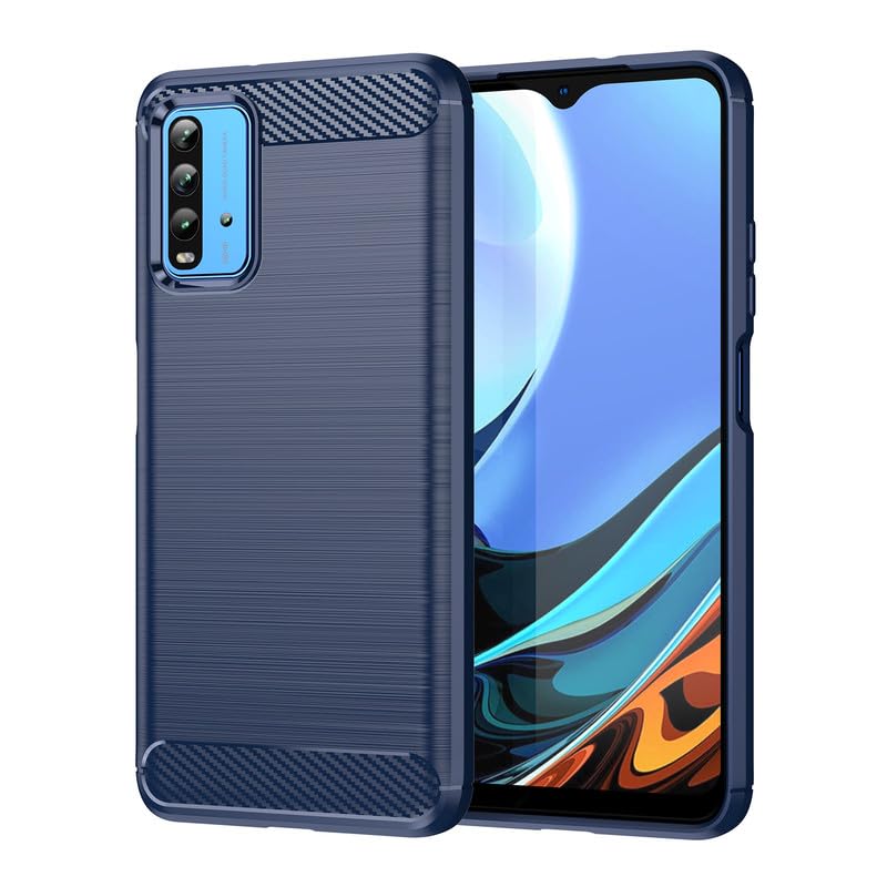 Image of Hybrid Carbon Fiber Back Case for Mi Redmi 9 Power (Blue)
