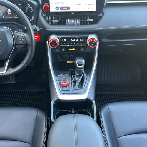 Image of for Toyota RAV4 /RAV4 Hybrid 2023 2024 2025 air Conditioning knob Cover, Start Button Cover Decorative Ring, Volume, Aluminum Alloy Decoration (RAV4 Hybrid, red)