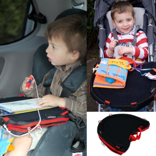 Curve Connect - Car Seat Tray and Buggy Play Tray for Kids - Red Trim