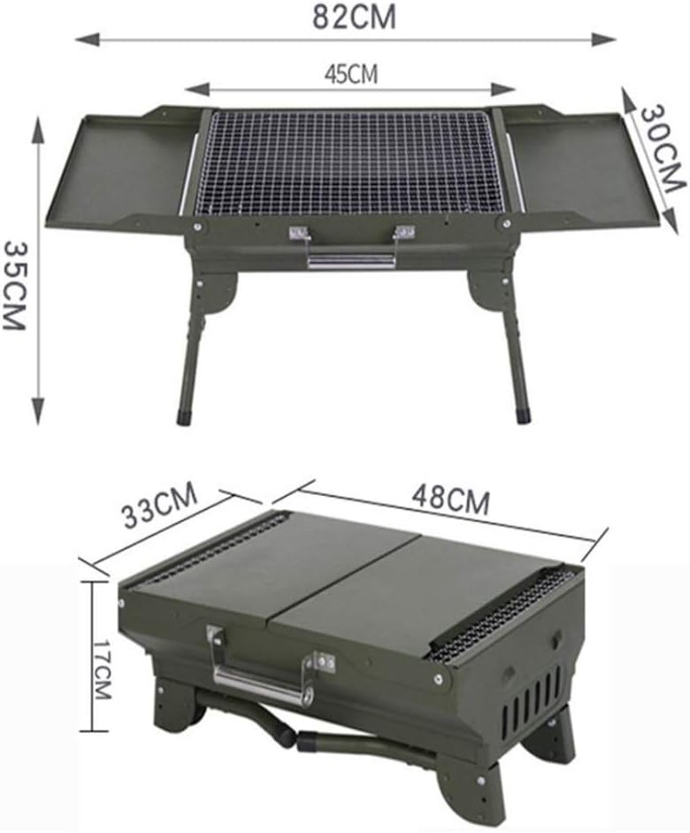 Foldable Portable Camping BBQ Grill 2-3 Family Home Outdoor Heavy Folding Charcoal Barbecue Cooking Picnic Accessories
