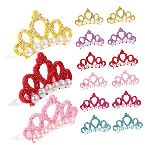 HOLIDYOYO 30Pcs Lovely Pet Hairpins Crown Shaped Dog Cat Hair Clips for Grooming for Daily Wear Special Events Adorable Accessories for Pets Includes Colors