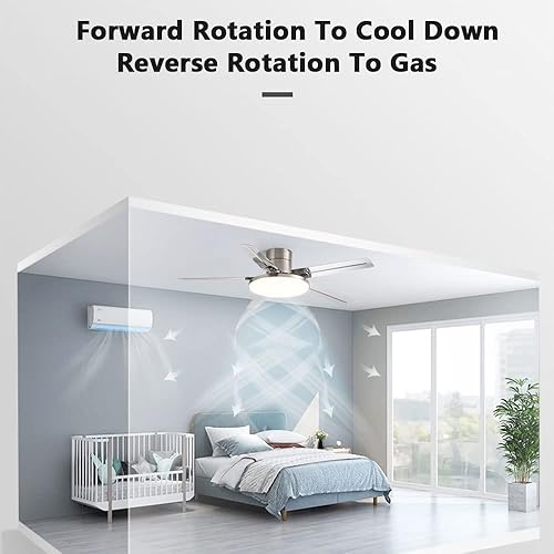 Miniatura 5 de Ventilador de techo de acero inoxidable de 42 pulgadas con luces y ventiladores de techo remotos para exteriores, ventilador de techo LED de 3