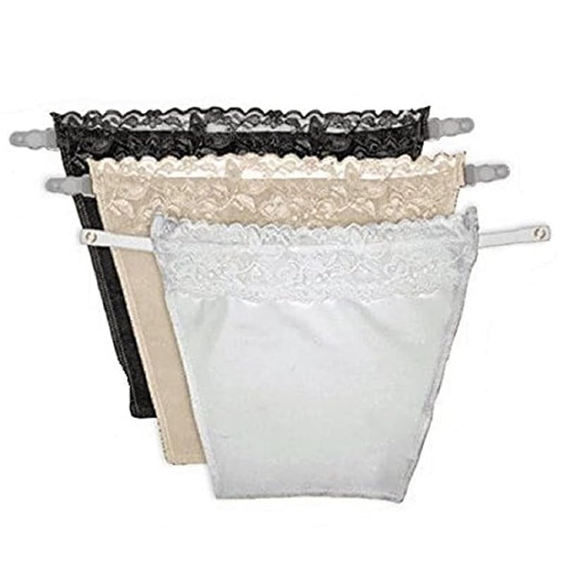 riconic Cotton Cami Secret Camisole Cleavage Cover for Women Deep Neck Clip On Mock Lace Breast Cover Up Ladyshy Built in Bra Inner Slip for Girl, Set of 3 Cami Secret-picture-11